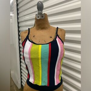 J Crew Colorful Stripped Crop Top Suze Small
